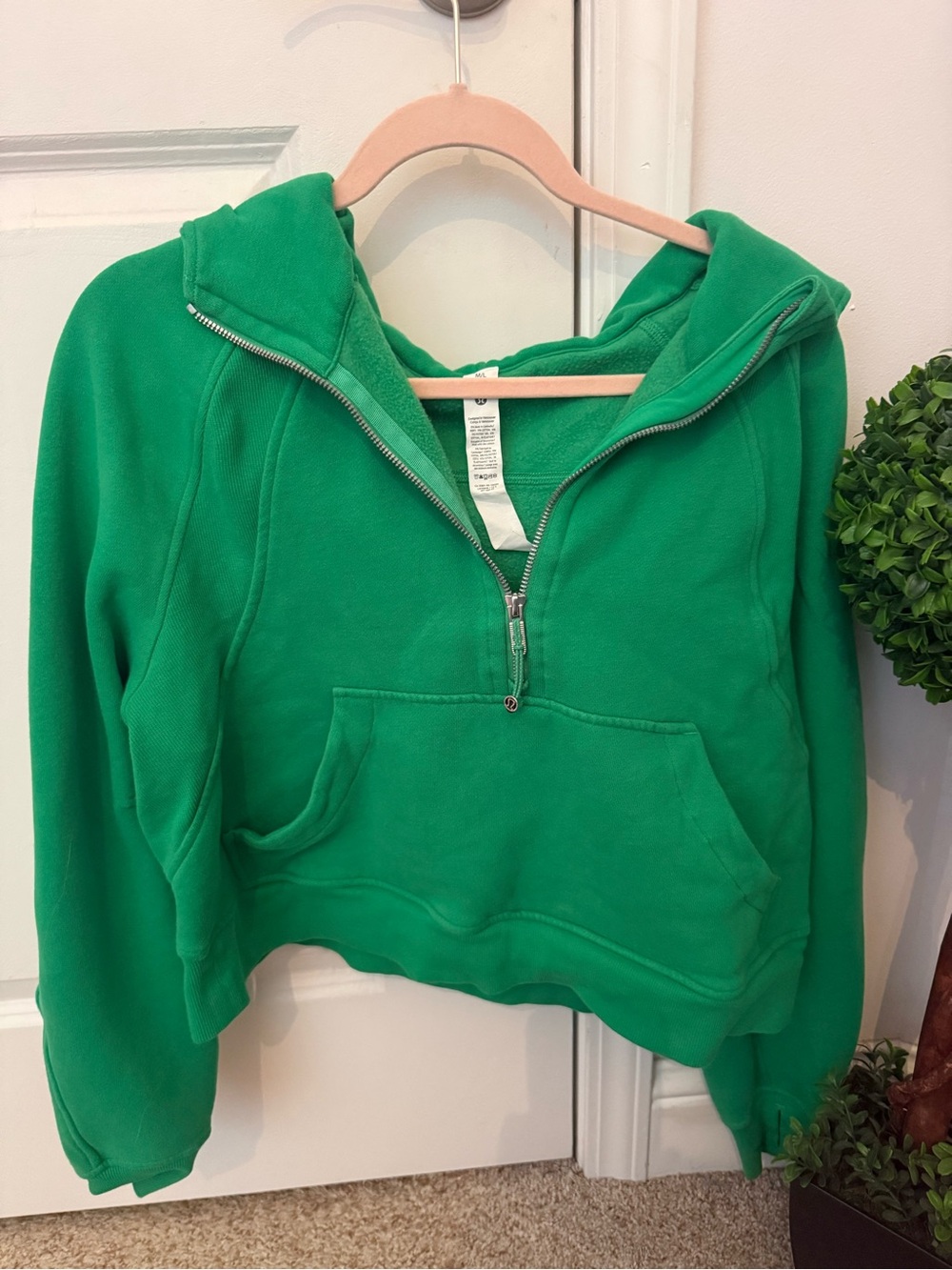 Lululemon Green Half-Zip scuba hoodie